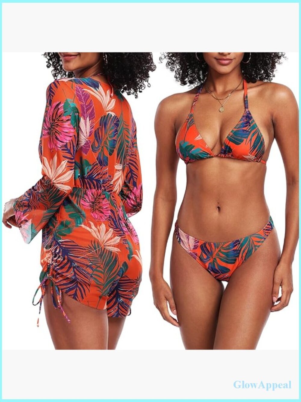 Women's Halter Triangle String Bikini Set High Cut 2 Piece Swimsuit